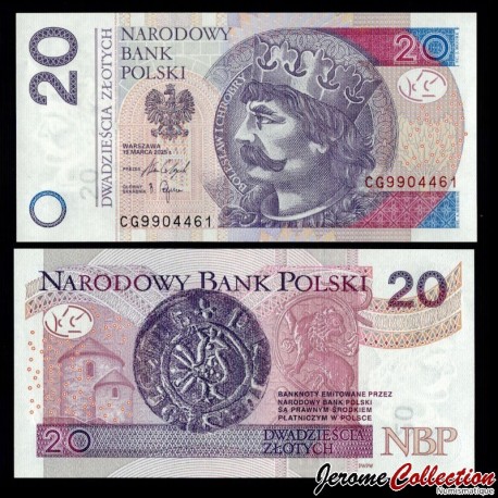 POLOGNE - Billet de 20 Złotych - Boleslas Ier de Pologne - 19.03.2025 – P184c – JeromeCollection