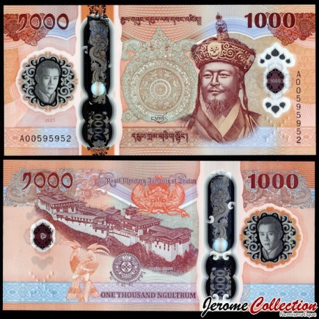 BHOUTAN - Billet de 1000 Ngultrum - Ugyen Wangchuck / Trongsa Dzong - 2025 – P45 – JeromeCollection