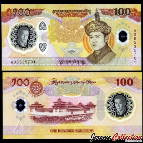 BHOUTAN - Billet de 100 Ngultrum - Jigme Khesar Namgyel Wangchuck / Tashichho Dzong - 2025 – P43 – JeromeCollection