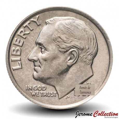 ETATS UNIS / USA - PIECE de 10 Cents - "Roosevelt Dime" - P - 1975 – Km195a – JeromeCollection