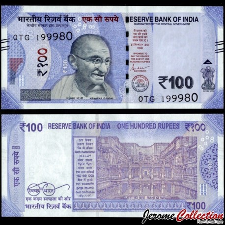 INDE - Billet de 100 Roupies - Lettre S - 2023 – P112 – JeromeCollection