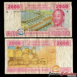 GABON / ETATS DE L'AFRIQUE CENTRALE / BEAC - Billet de 2000 Francs - Barrage hydroélectrique - A - 2002 – P408Aa –