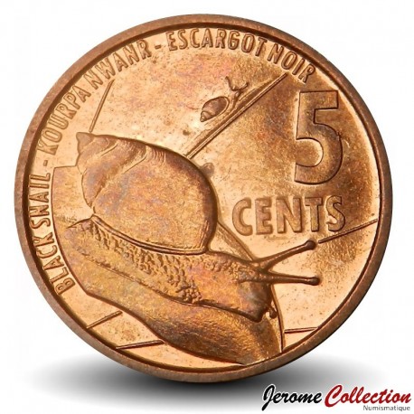 SEYCHELLES - PIECE de 5 Cents - Escargot Noir - 2022 – Km177 – JeromeCollection