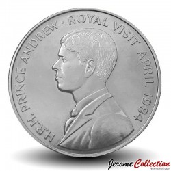 ASCENSION - PIECE de 1 Couronne - Visite royale du prince Andrew en avril 1984 - 1984