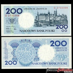 POLOGNE - Billet de 200 Złotys - Château Royal de Wawel - 1990 – P171 – JeromeCollection