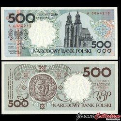 POLOGNE - Billet de 500 Złotys - Cathédrale de Gniezno - 1990 – P172 – JeromeCollection