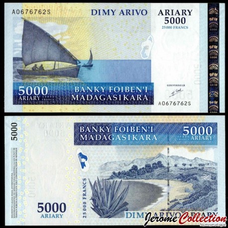 MADAGASCAR - Billet de 5000 Ariary - 2006 – P91a – JeromeCollection