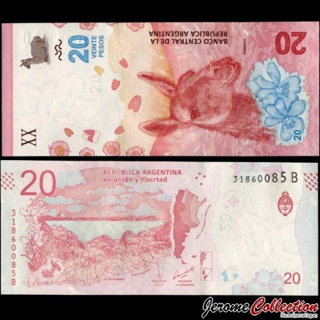 ARGENTINE - Billet de 20 Pesos - Guanaco (Signatures: Sturzenegger / Michetti) - B - 2017 – P361a2 – JeromeCollection