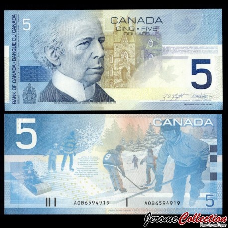 CANADA - Billet de 5 Dollars - Sir Wilfrid Laurier - 2001 / 2002 – P101a – JeromeCollection