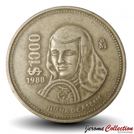 MEXIQUE - PIECE de 1000 pesos - Soeur Juana Ines de la Cruz - 1988 – Km536 – JeromeCollection