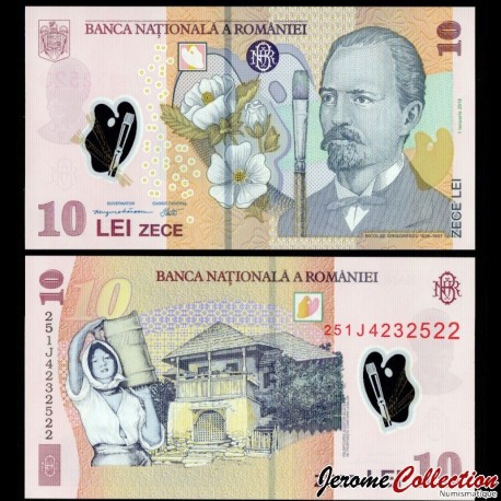 ROUMANIE - Billet de 10 Lei - Nicolae Grigorescu - Polymer - 2025 – P119n – JeromeCollection
