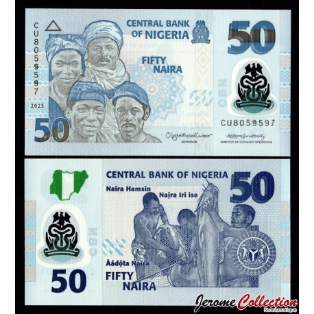 NIGERIA - Billet de 50 Naira - Pêcheurs - 2025 – P40o – JeromeCollection