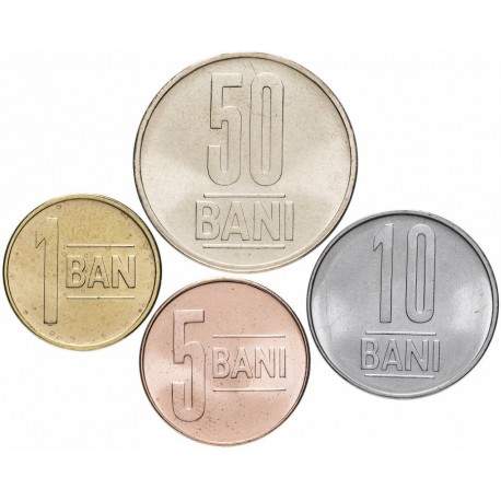 ROUMANIE - SET / LOT de 4 PIECES - 1 5 10 50 BANI - Nouvel Emblème - 2024 / 2025 – Km441 442 443 444 – JeromeCollection