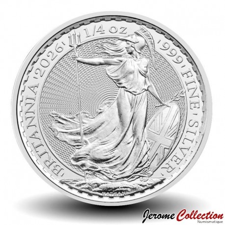 ROYAUME UNI - PIECE de 50 Pence - 1/4 oz Argent fin (.999) - Charles III - Britannia - 2026 – Km2601 – JeromeCollection