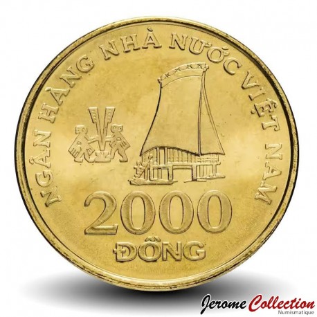 VIETNAM - PIECE de 2000 Dong - Maison communale Rông - 2003 – Km75 – JeromeCollection