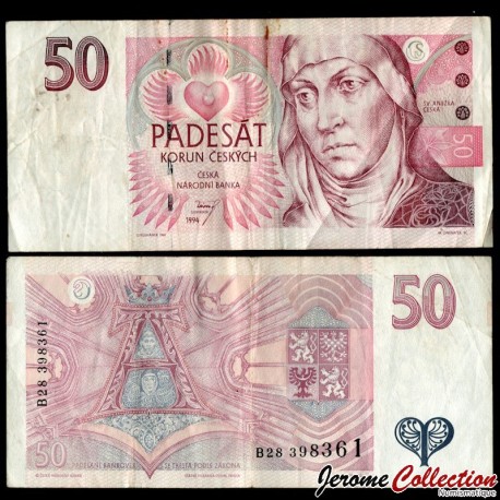 REPUBLIQUE TCHEQUE - Billet de 50 Korun - 1994 – P11 – JeromeCollection