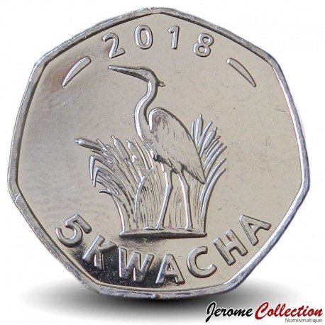 MALAWI - PIECE de 5 kwacha - Héron Pourpre - 2018 – Km213 – JeromeCollection