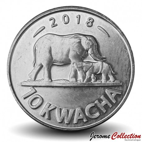 MALAWI - PIECE de 10 Kwacha - Eléphant et son petit - 2018 – Km214 – JeromeCollection