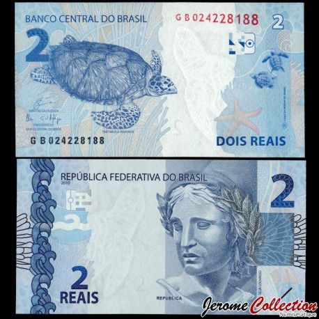 BRESIL - Billet de 2 Reais - Tortue - G - 2019 – P252e – JeromeCollection