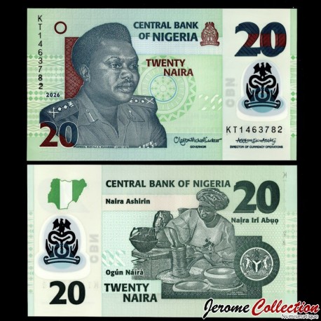NIGERIA - Billet de 20 Naira - Polymer - 2026 – P34u – JeromeCollection