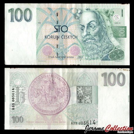 REPUBLIQUE TCHEQUE - Billet de 100 Korun - Charles IV - 1993 – P5 – JeromeCollection