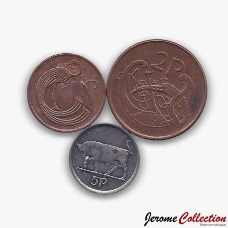 IRLANDE - SET / LOT de 3 PIECES - 1 2 5 Pence - Harpe irlandaise - 2000 – Km20a 21a 28 – JeromeCollection