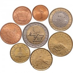 SLOVENIE - SET / LOT de 8 PIECES de 1 2 5 10 20 50 Centimes - 1 2 Euros - 2007 – Km68 69 70 71 72 73 74 75 –