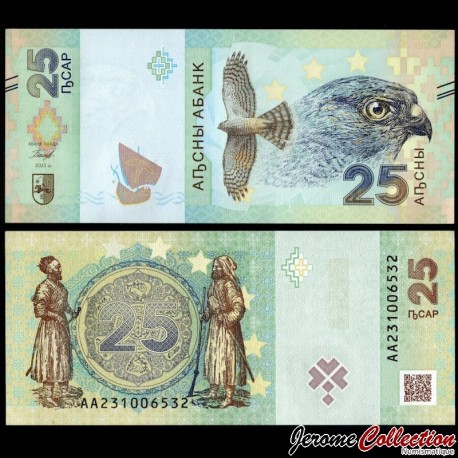 ABKHAZIE - Billet de 25 Aspars - Faucon / Guerriers abkhazes - 2023 – P3 – JeromeCollection