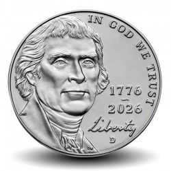 ETATS UNIS / USA - PIECE de 5 Cents - JEFFERSON NICKEL 1776-2026 - D - 2026