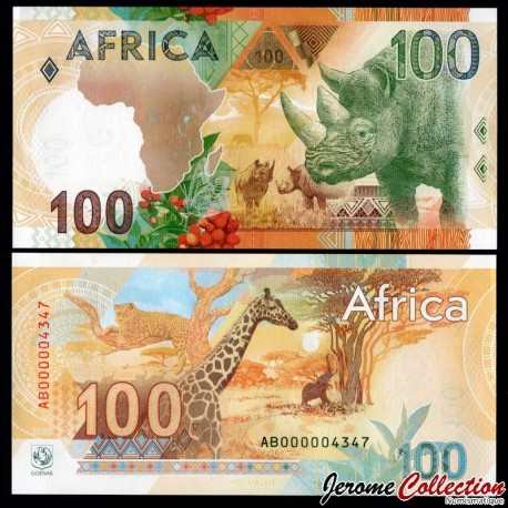 RUSSIE - Billet TEST - AFRICA - GOZNAK - Rhinocéros - 2025 – Goznak_Rhino – JeromeCollection