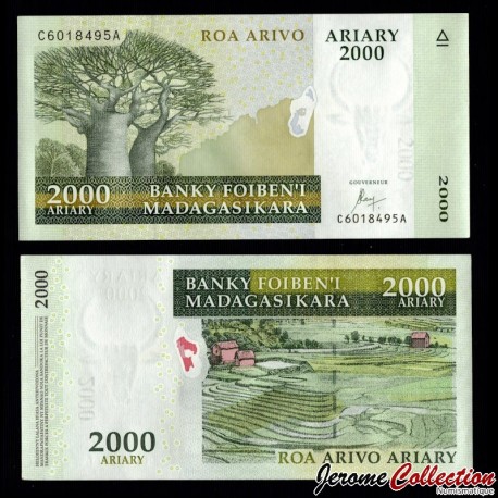 MADAGASCAR - Billet de 2000 Ariary - 2015 – P90c – JeromeCollection