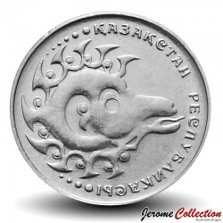KAZAKHSTAN - PIECE de 1 Tenge - Tête stylisée d'un mouflon des montagnes - 1993