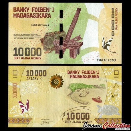 MADAGASCAR - Billet de 10000 ARIARY - 2025 – P103b – JeromeCollection
