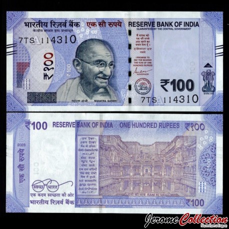 INDE - Billet de 100 Roupies - Lettre A - 2023 – P112 – JeromeCollection