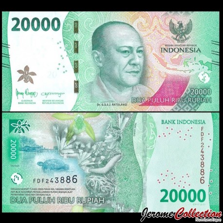 INDONESIE - Billet de 20000 Rupiah - Dr. Ratulangi - 2026 – P166e – JeromeCollection