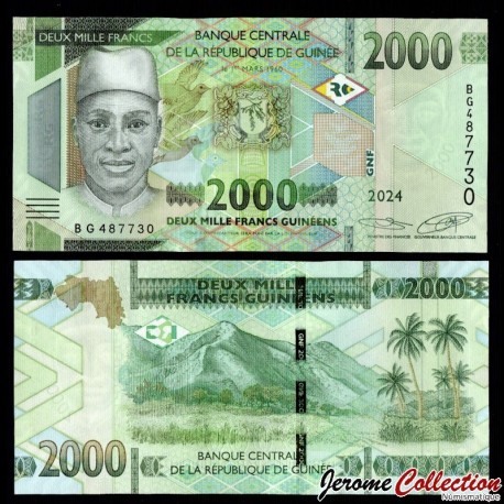 GUINEE - Billet de 2000 Francs - Mont Nimba - 2024 – P48Ac – JeromeCollection