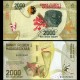 MADAGASCAR - Billet de 2000 Ariary - Lémurien / Plante carnivore - 2023 – P101c – JeromeCollection