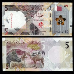 QATAR - Billet de 5 Riyals - Chevaux, chameau, gazelles - 2025 – P33c – JeromeCollection