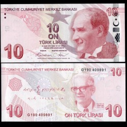 TURQUIE - Billet de 10 Livre Turque - Cahit Arf - 2025 – P223g – JeromeCollection