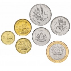 LESOTHO - SET / LOT de 7 PIECES de 10 20 50 Lisente 1 2 5 Maloti - 2010 / 2023