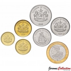 LESOTHO - SET / LOT de 7 PIECES de 10 20 50 Lisente 1 2 5 Maloti - 2010 / 2023