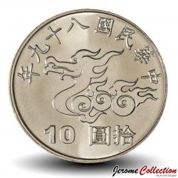 TAIWAN - PIECE de 10 Yuan - Année du dragon - 2000