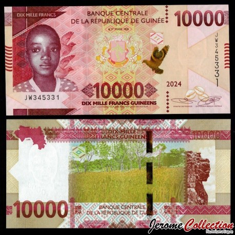 GUINEE - Billet de 10000 Francs - Jeune fille guinéenne - 2024 – P49Ad – JeromeCollection