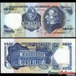 URUGUAY - Billet de 50 Nuevos Pesos - Général José Gervasio Artigas - Série D - 1982 – P61c – JeromeCollection