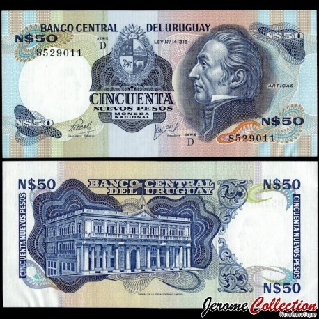 URUGUAY - Billet de 50 Nuevos Pesos - Général José Gervasio Artigas - Série D - 1982 – P61c – JeromeCollection