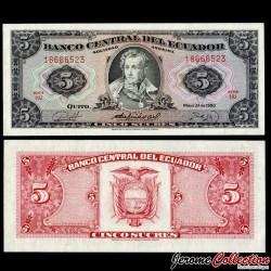 EQUATEUR - Billet de 5 Sucres - Antonio José de Sucre - HU - 24.05.1980 – P113c6 – JeromeCollection