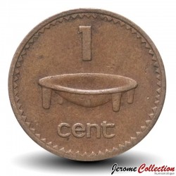 FIDJI - PIECE de 1 Cent - Plateau pour Kava - 1969