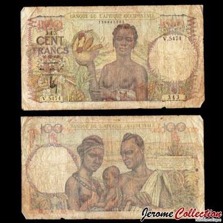 AFRIQUE OCCIDENTALE FRANÇAISE / AOF - Billet de 100 Francs - 27.12.1948 – P40b – JeromeCollection