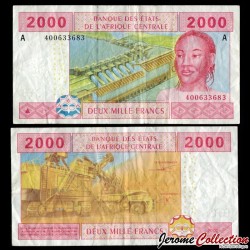 GABON / ETATS DE L'AFRIQUE CENTRALE / BEAC - Billet de 2000 Francs - Barrage hydroélectrique - A - 2002 – P408Ac –
