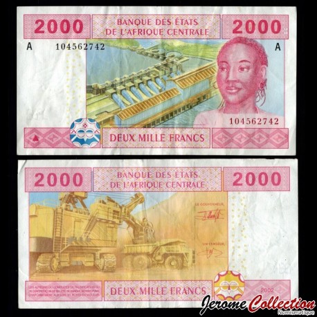 GABON / ETATS DE L'AFRIQUE CENTRALE / BEAC - Billet de 2000 Francs - Barrage hydroélectrique - A - 2002 – P408Aa –